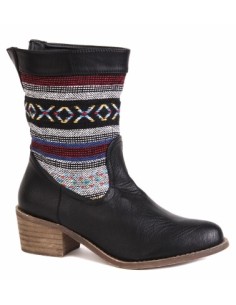 BOTTINE FEMME FOURRÉE SIMILI CUIR KAKI À CLOUS ELMA