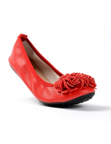 Ballerines rouge femme simili cuir à fleur MONCEAU Ballerines rouge femme simili cuir à fleur MONCEAU