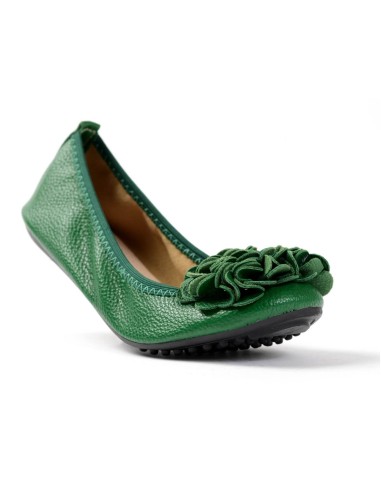 Ballerine femme simili cuir granulé vert foncé à fleur MONCEAU Ballerine femme simili cuir granulé vert foncé à fleur MONCEAU