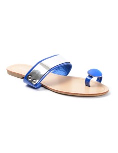 Tongs passe pouce bleu vernis NICEGIRL