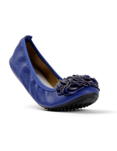 La  ballerines bleu rayal pour femme à fleur modèle tendance MONCEAU