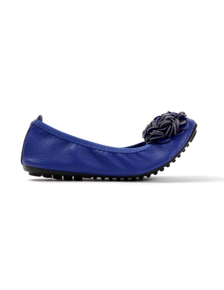 La  ballerines bleu rayal pour femme à fleur modèle tendance MONCEAU