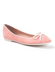 Ballerine femme simili cuir confortable à noeud rose CLAIRE