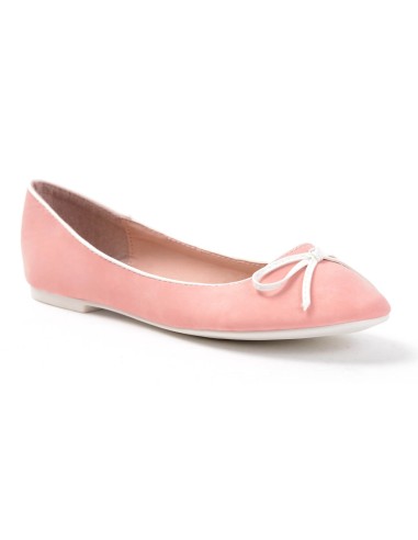 Ballerine femme simili cuir confortable à noeud rose CLAIRE Ballerine femme simili cuir confortable à noeud rose CLAIRE