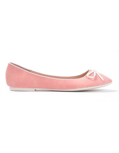 Ballerine femme simili cuir confortable à noeud rose CLAIRE Ballerine femme simili cuir confortable à noeud rose CLAIRE
