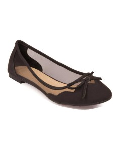 Ballerine femme souple à tulle noir THEA