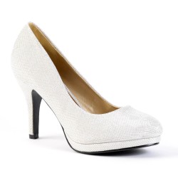Escarpins de soirée à talon avec paillette blanc SOFIA