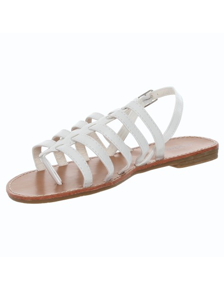 Sandales spartiates blanche verni CARINA