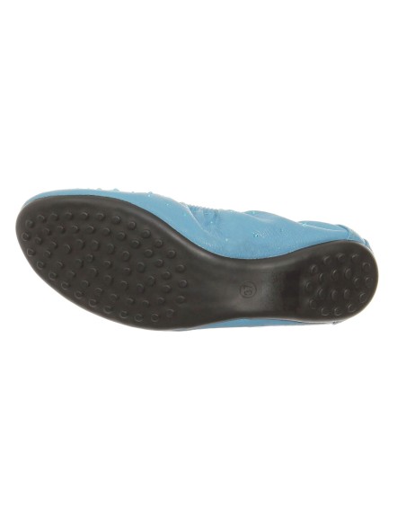 Ballerine souple simili cuir à perle bleu clair Léonie