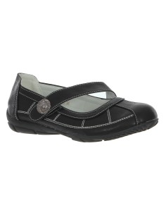 Ballerine simili cuir avec scratch noir LUZIA