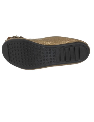 Ballerine bronze pour femme simili cuir granulé à fleur chic MONCEAU Ballerine bronze pour femme simili cuir granulé à fleur chic MONCEAU