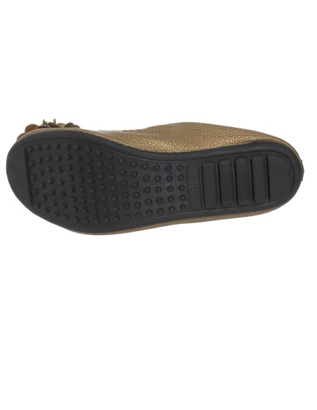 Ballerine bronze pour femme simili cuir granulé à fleur chic MONCEAU