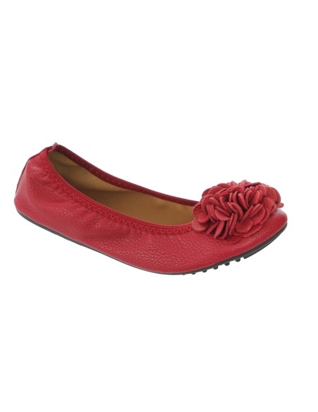 Ballerine bordeaux pour femme simili cuir confortable à fleur MONCEAU