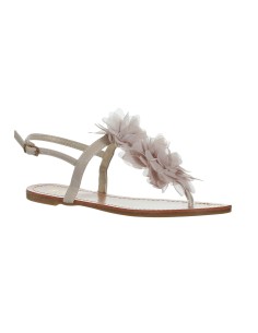 La sandale à fleurs beige Malaga