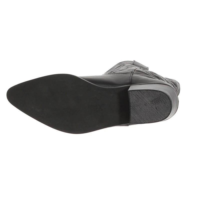 Botte  femme brodé simili cuir de qualité bout pointu noir WESTERN Botte  femme brodé simili cuir de qualité bout pointu noir WESTERN