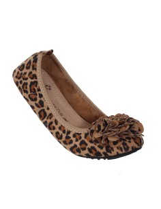 Ballerine léopard femme simili cuir souple à fleur trés chic MONCEAU