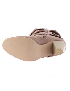 Bottine femme aspect daim et chaussette plissée kaki Nova 2