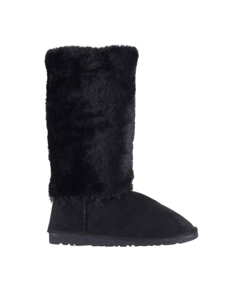 Botte femme imperméable aspect daim fourrée noir ZITA 