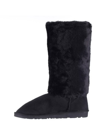 Botte femme imperméable aspect daim fourrée noir ZITA  Botte femme imperméable aspect daim fourrée noir ZITA