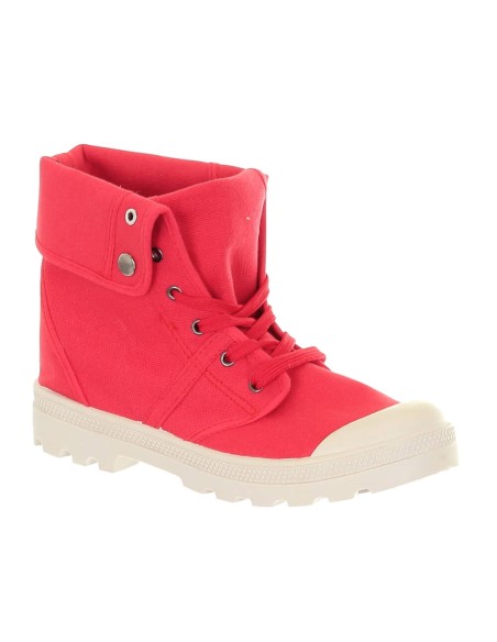 Bottine femme textile randonné rouge Montchal