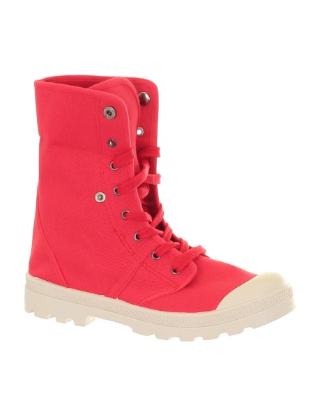 Bottine femme textile randonné rouge Montchal