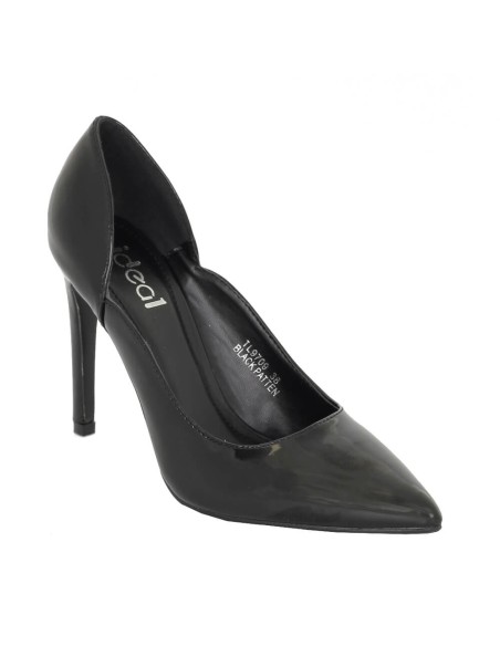 Escarpins femme à talon noir verni VITORIA