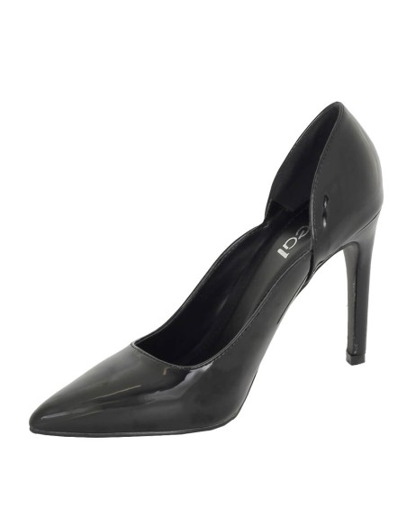 Escarpins femme à talon noir verni VITORIA