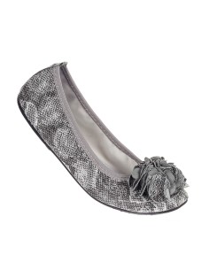 Ballerine grise effet serpent pour femme confortable à fleur MONCEAU