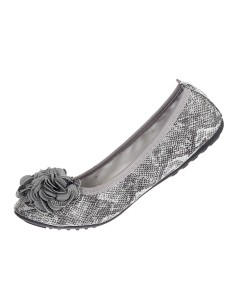 Ballerine grise effet serpent pour femme confortable à fleur MONCEAU 2
