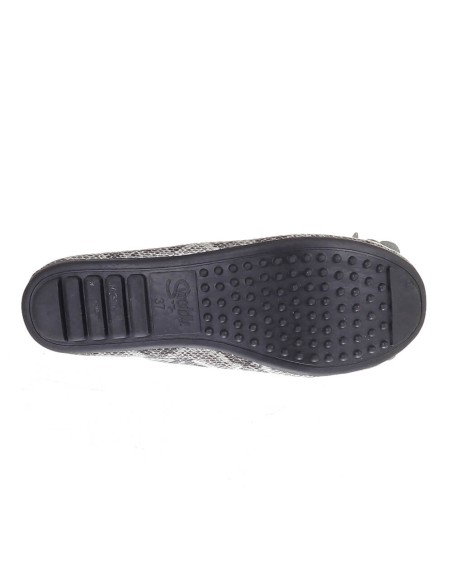Ballerine grise effet serpent pour femme confortable à fleur MONCEAU