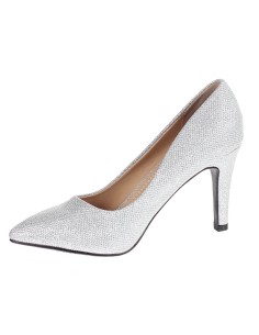Escarpin de soirée argenté bout pointu ILLANA 2