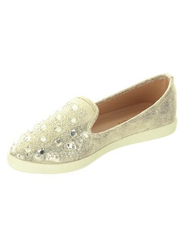 ballerine femme  ssimili cuir brillante doré à perles CELINA ballerine femme  ssimili cuir brillante doré à perles CELINA