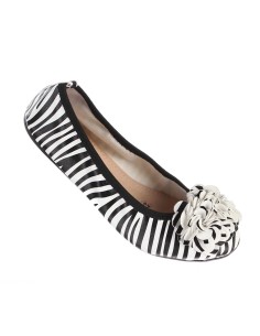 Ballerine zèbre pour femme simili cuir motif safar à fleurs MONCEAU