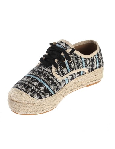 Basket femme noire semelle corde compensée à corde SOPHIA Basket femme noire semelle corde compensée à corde SOPHIA