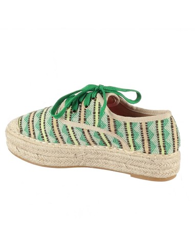 Basket femme compensées semelle corde à lacets vert SOPHIA Basket femme compensées semelle corde à lacets vert SOPHIA