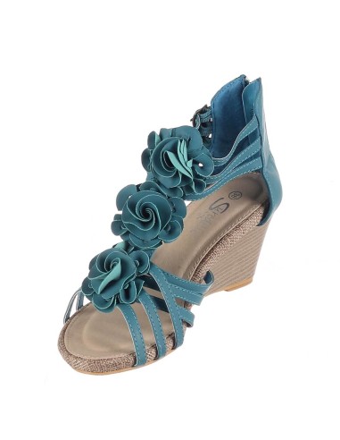 Sandales compensés turquoise AUDREY Sandales compensés turquoise AUDREY