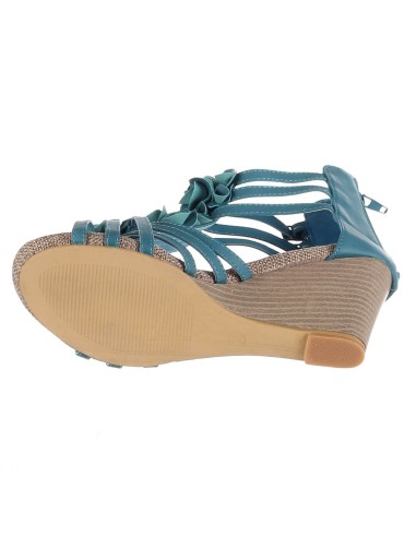 Sandales compensés turquoise AUDREY Sandales compensés turquoise AUDREY