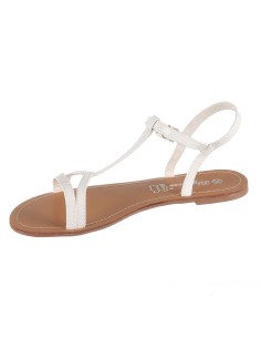 Sandale femme simili cuir de grande qualité aspect serpent blanc NIRIA 2