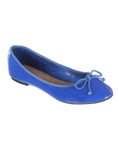 Ballerine simili cuir  bleu royal verni EROLA