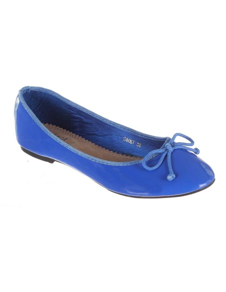 Ballerine simili cuir  bleu royal verni EROLA