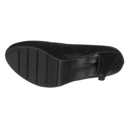 Escarpin femme de soirée simili cuir avec paillette noire SOFIA  2
