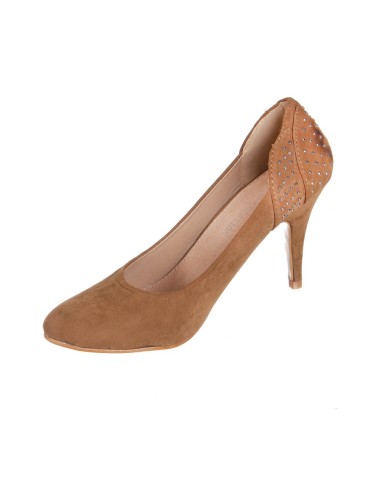 Escarpin à talon aspect daim avec clous kaki Agata Escarpin à talon aspect daim avec clous kaki Agata