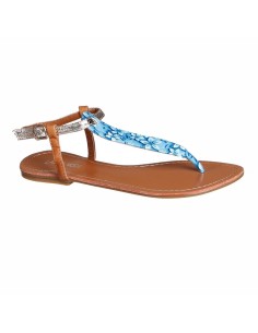Sandales femme fleurie bleu clair FLORIDA