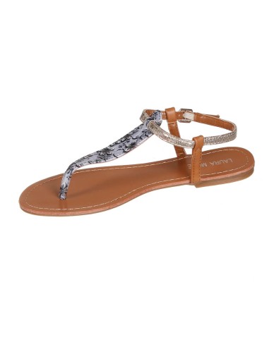 Sandales femme fleurie grise FLORIDA Sandales femme fleurie grise FLORIDA