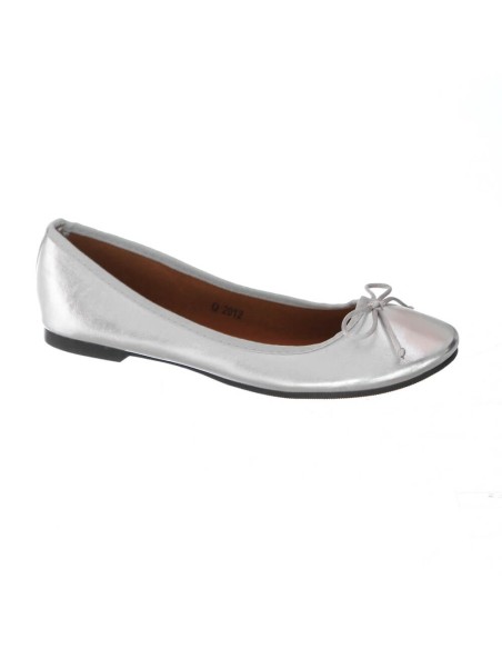 Ballerine simili cuir argenté verni Jany