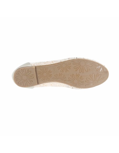 ballerine femme souple aspect tricot et semelle cuir beige Marianne