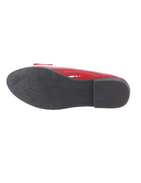 Mocassin femme bordeaux simili cuir verni à noeud ORIANNE