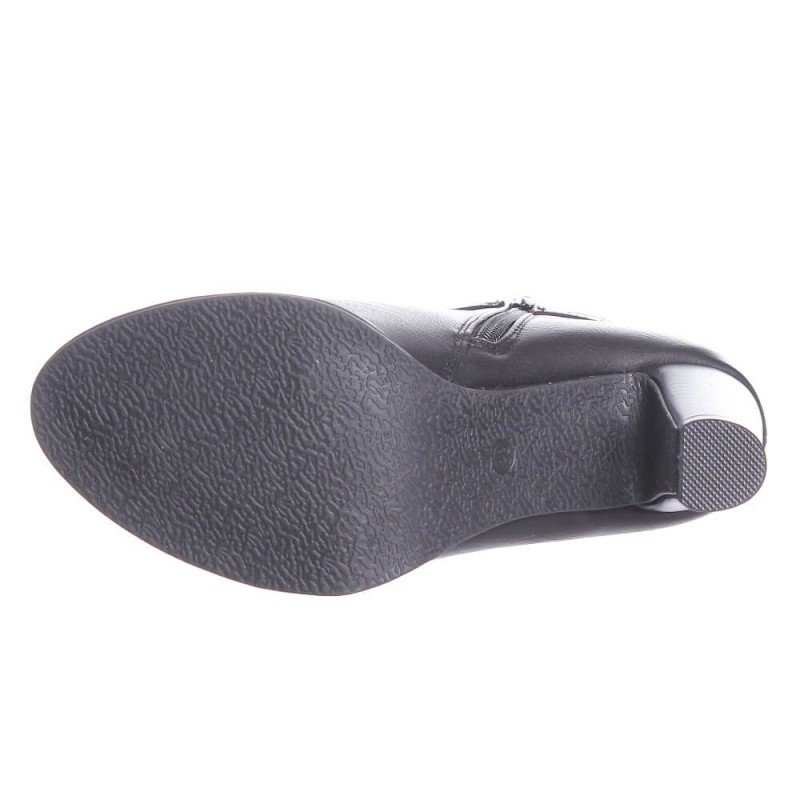 Bottine femme simili cuir à talon et zip noir CLASSICA Bottine femme simili cuir à talon et zip noir CLASSICA