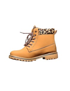 Bottines à lacets camel et léopard STECIE 2