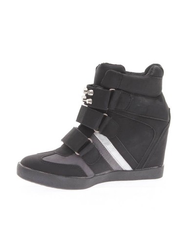 ORLANDO khaki studded women's wedge trainer with scratch closure ORLANDO khaki studded women's wedge trainer with scratch closure